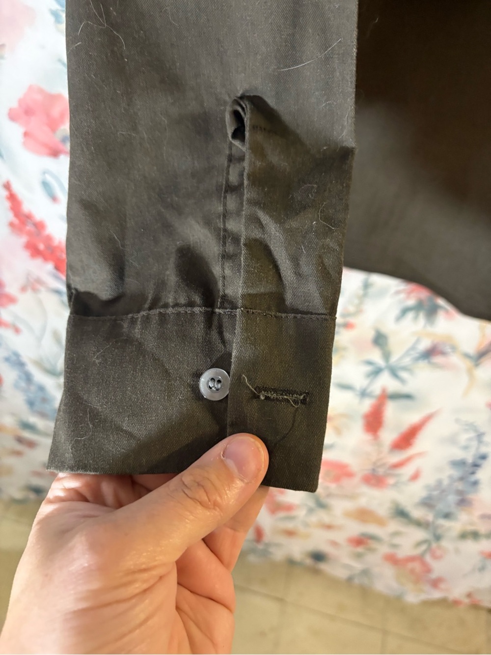 Vintage Brown/Green Button-Up Work Shirt - Picture 3 of 9